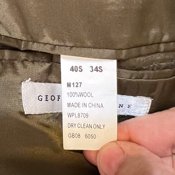 Geoffrey Beene Men's 2-Button Wool Blazer 40S Green/Brown Plaid Classic Fit - Picture 11 of 16